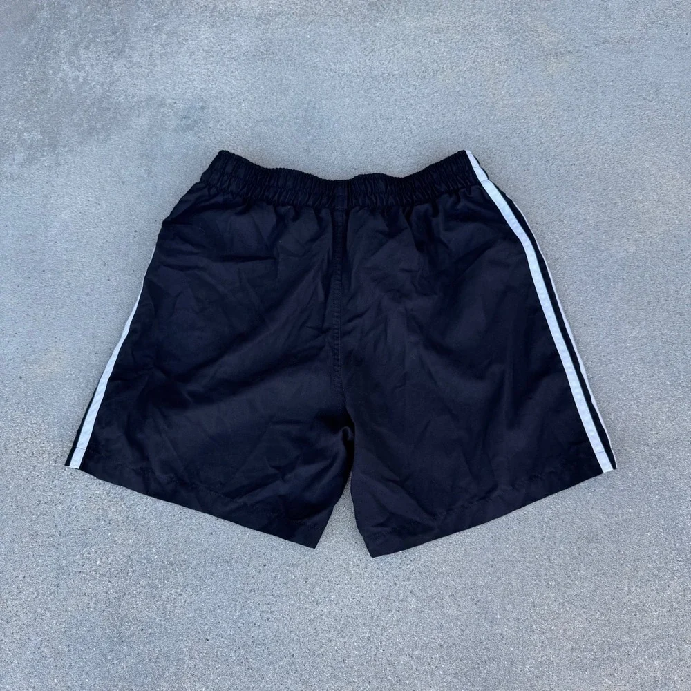 Adidas Originals Mens 3-Stripe Track Shorts Black White Trefoil Logo Small